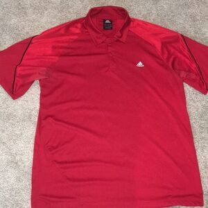Adidas Sunday red & black golf polo tennis shirt XL mens